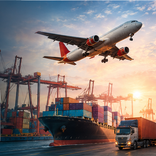 Global trade logistics across air, sea and road